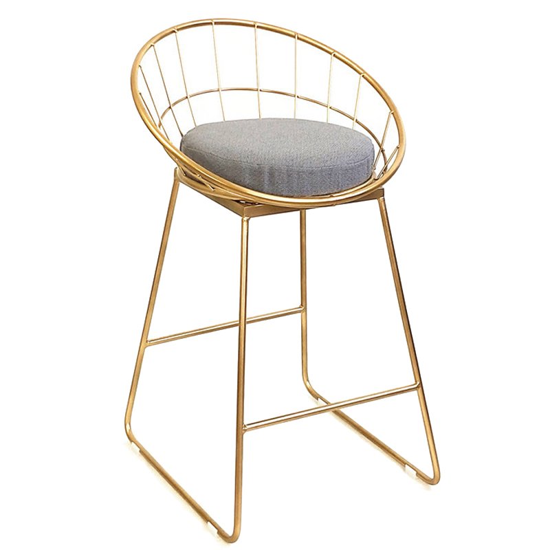 Барный стул Iron bar chair Golden Глянцевое золото Серый Барный стул Iron bar chair Golden Глянцевое золото Серый в Челябинске | Loft Concept
