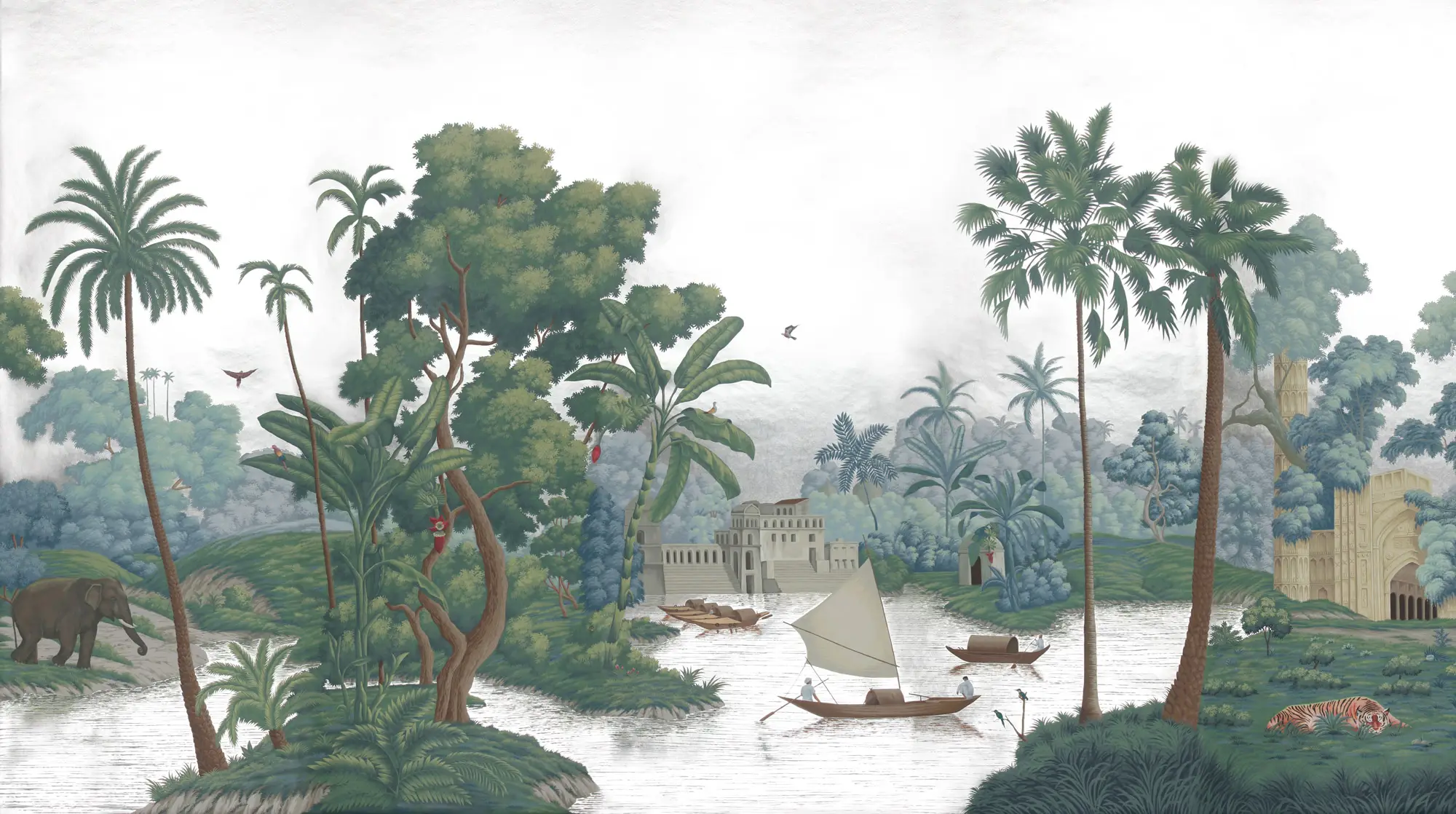 Обои ручная роспись River Scenes of Bengal Kolkata Обои ручная роспись River Scenes of Bengal Kolkata - постер Loft-Concept в Челябинске