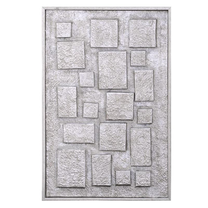 Панно Protruding Squares Серебряный Черный Панно Protruding Squares Серебряный Черный в Челябинске | Loft Concept