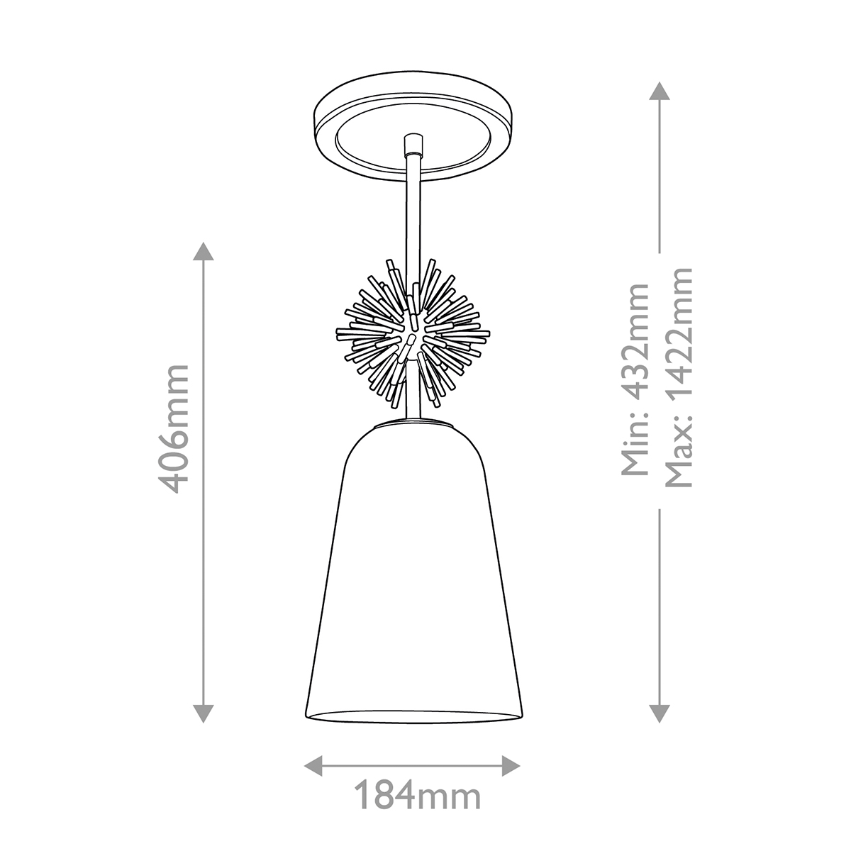 Подвесной светильник золотого цвета с колоколообразным стеклянным плафоном и декоративным элементом Elstead Lighting в Челябинске