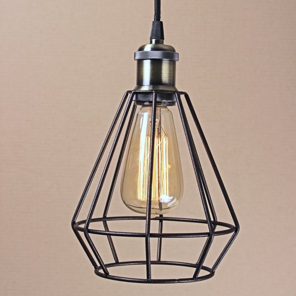 Подвесной светильник Wire Cage Pendant Punch Black Черный Подвесной светильник Wire Cage Pendant Punch Black Черный в Челябинске | Loft Concept