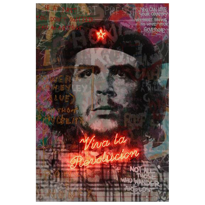 Постер с Неоновым Светящимся Текстом Че Гевара Ches Revolution Мульти Постер с Неоновым Светящимся Текстом Че Гевара Ches Revolution Мульти в Челябинске | Loft Concept