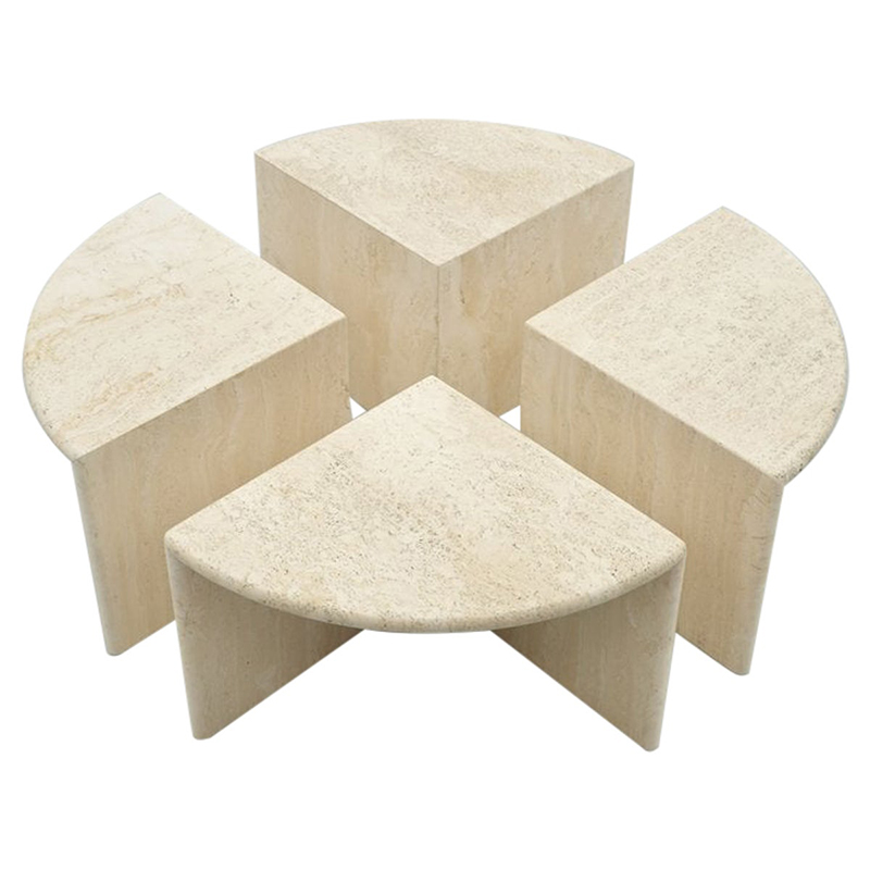 Модульный кофейный стол Set of Four Travertine Side or Coffee Tables Бежевый Песочный Модульный кофейный стол Set of Four Travertine Side or Coffee Tables Бежевый Песочный в Челябинске | Loft Concept