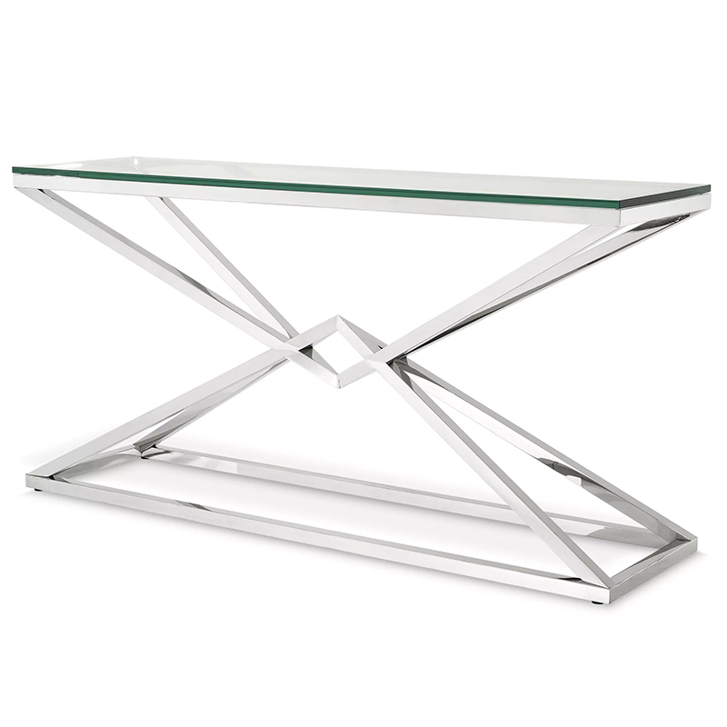 Консоль Eichholtz Console Table Connor L Chrome Хром Прозрачное Стекло Консоль Eichholtz Console Table Connor L Chrome Хром Прозрачное Стекло в Челябинске | Loft Concept