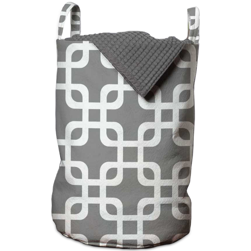 Корзина Squares on Gray Basket Серый Белый Корзина Squares on Gray Basket Серый Белый в Челябинске | Loft Concept