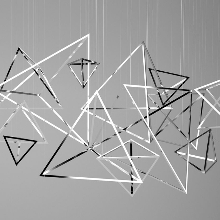 Подвесной светильник Weightless Triangles Хром Глянцевое золото Подвесной светильник Weightless Triangles Хром Глянцевое золото в Челябинске | Loft Concept