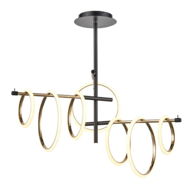 Люстра Jessenia Rings Chandelier 7 Черный Золотой Люстра Jessenia Rings Chandelier 7 Черный Золотой в Челябинске | Loft Concept