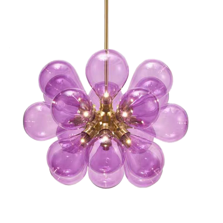 Люстра Simonet Chandelier Лиловый Золотой Люстра Simonet Chandelier Лиловый Золотой в Челябинске | Loft Concept