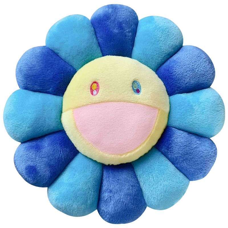 Подушка Takashi Murakami Blue Голубой Синий Подушка Takashi Murakami Blue Голубой Синий в Челябинске | Loft Concept
