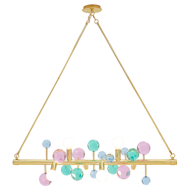 Светильник Jonathan Adler GLOBO SIX-LIGHT LINEAR CHANDELIER Multi Мульти Золотой Светильник Jonathan Adler GLOBO SIX-LIGHT LINEAR CHANDELIER Multi Мульти Золотой в Челябинске | Loft Concept