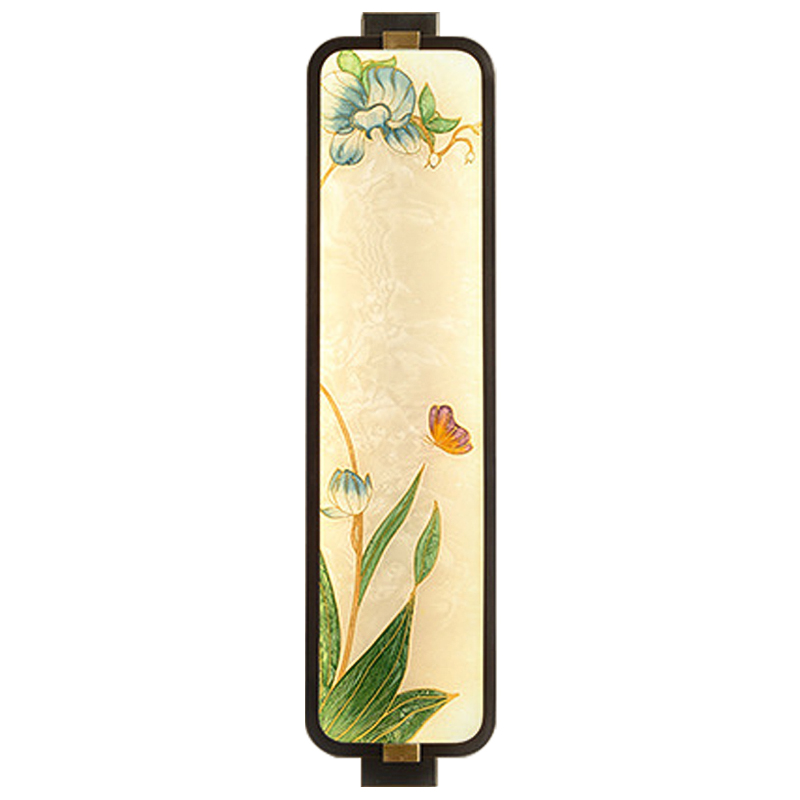Настенный светильник Blue Flowers Butterfly Oriental Scenes Wall Lamp Мульти Бежевый Темная медь Настенный светильник Blue Flowers Butterfly Oriental Scenes Wall Lamp Мульти Бежевый Темная медь в Челябинске | Loft Concept