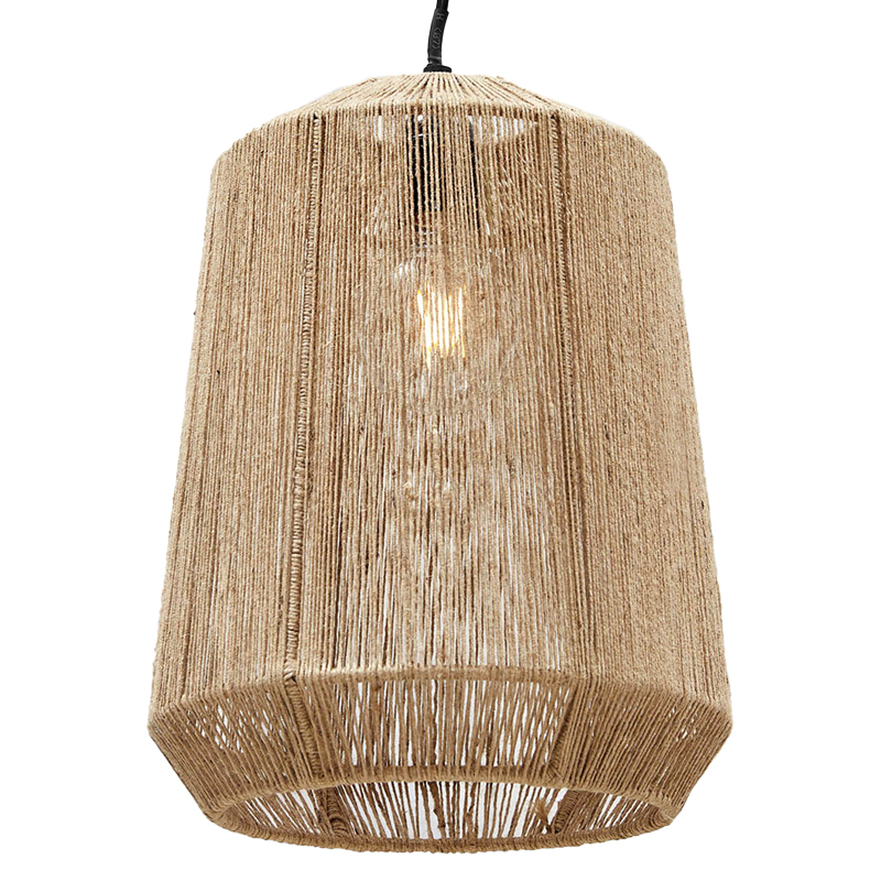 Подвесная люстра с плетеным плафоном Uma Wicker Chandelier Бежевый Черный Подвесная люстра с плетеным плафоном Uma Wicker Chandelier Бежевый Черный в Челябинске | Loft Concept