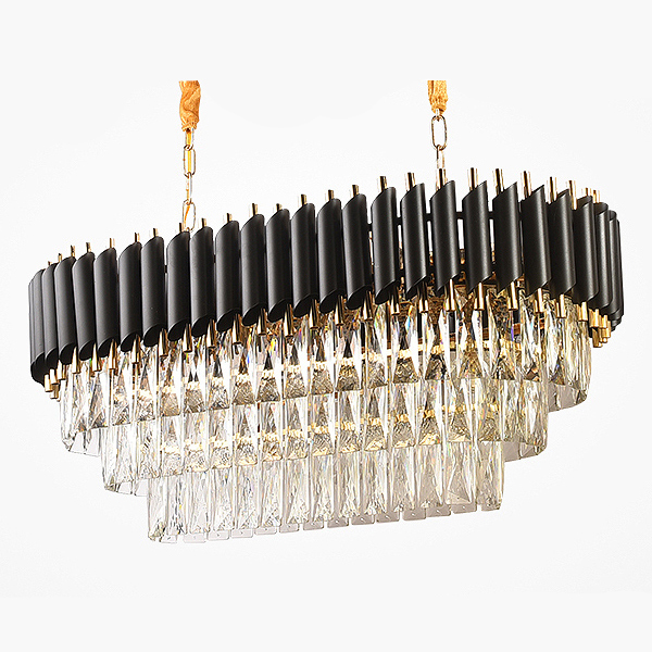 Люстра Empire Black Rectangular Chandelier Crystal Черный Золотой Прозрачный Люстра Empire Black Rectangular Chandelier Crystal Черный Золотой Прозрачный в Челябинске | Loft Concept