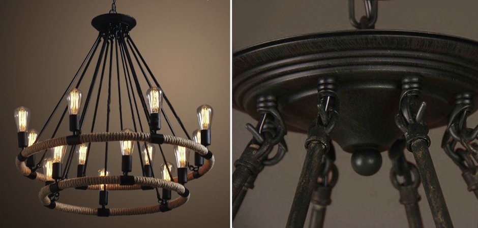 Люстра Round Tube Double Loft Rope Light Люстра Round Tube Double Loft Rope Light - Loft-Concept в Челябинске
