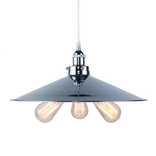 Подвесной светильник 20th C. Factory Filament Metal Triple Pendant rh Хром Подвесной светильник 20th C. Factory Filament Metal Triple Pendant rh Хром в Челябинске | Loft Concept