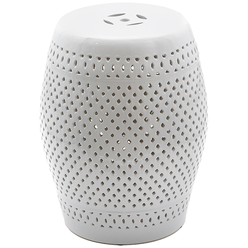 Керамический табурет Diamond Pattern Garden Stool - White Белый в Челябинске | Loft Concept 