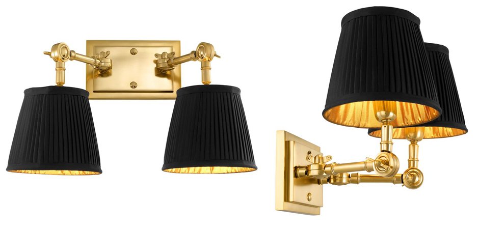 Бра Wall Lamp Wentworth Double Gold+Black Бра Wall Lamp Wentworth Double Gold+Black - Loft-Concept в Челябинске