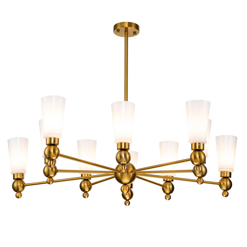 Люстра Chamila Chandelier 10 Латунь Белый Люстра Chamila Chandelier 10 Латунь Белый в Челябинске | Loft Concept