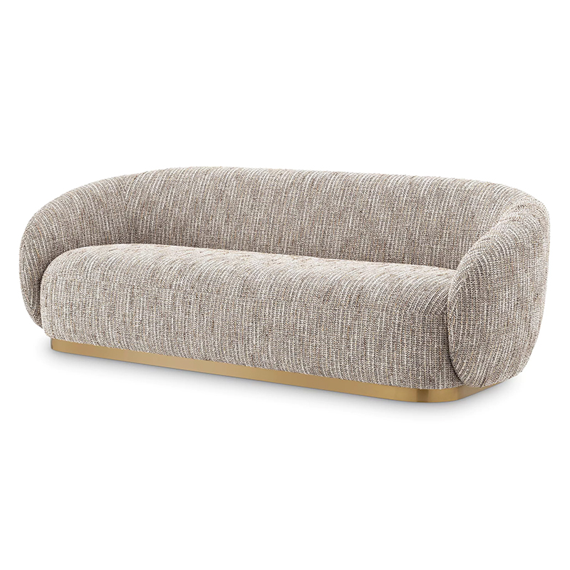 Диван Eichholtz Sofa Brice Mademoiselle Beige Бежево-серый Латунь Диван Eichholtz Sofa Brice Mademoiselle Beige Бежево-серый Латунь в Челябинске | Loft Concept
