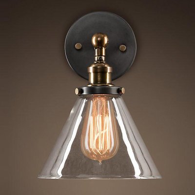 Бра Loft Clear Glass Wide Cloche Черный Бра Loft Clear Glass Wide Cloche Черный в Челябинске | Loft Concept