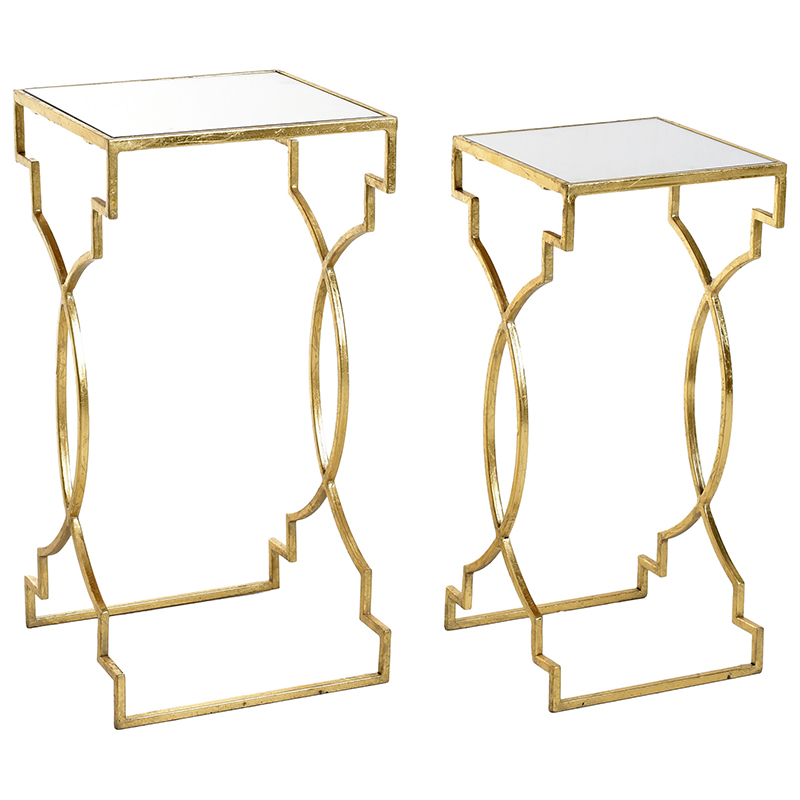 Комплект приставных столов Cowan Side Tables Золотой Прозрачный Комплект приставных столов Cowan Side Tables Золотой Прозрачный в Челябинске | Loft Concept