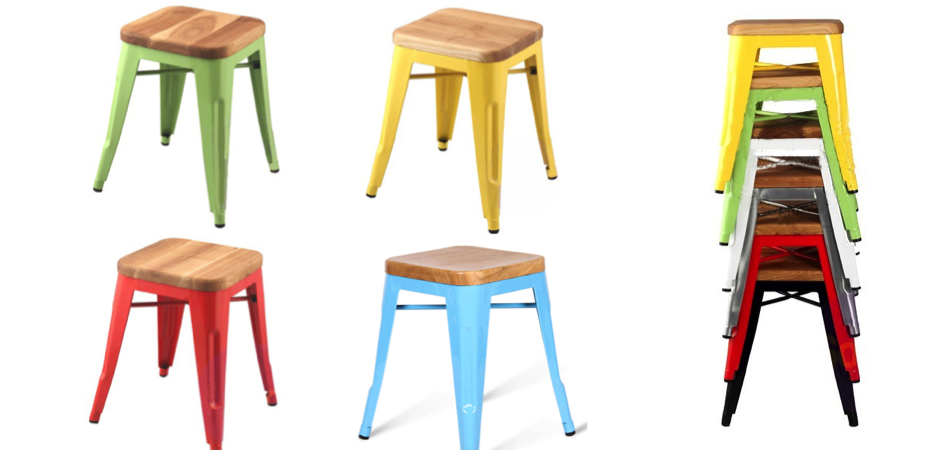 Кухонный стул Tolix Wood Seat Stool Кухонный стул Tolix Wood Seat Stool - Loft-Concept в Челябинске