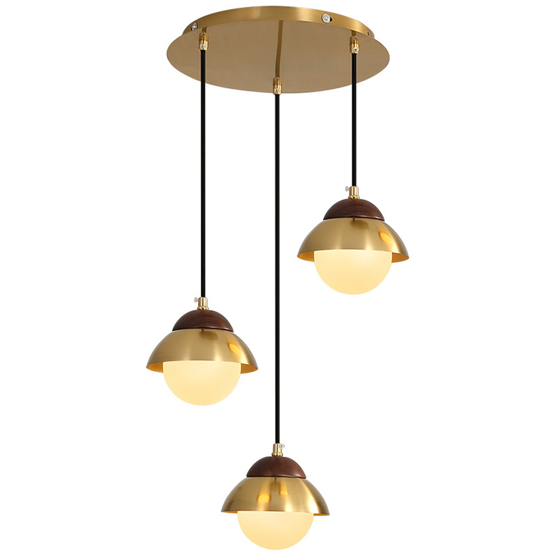 Люстра Roch Wooden Eco Light Chandelier Латунь Коричневый Белый Люстра Roch Wooden Eco Light Chandelier Латунь Коричневый Белый в Челябинске | Loft Concept