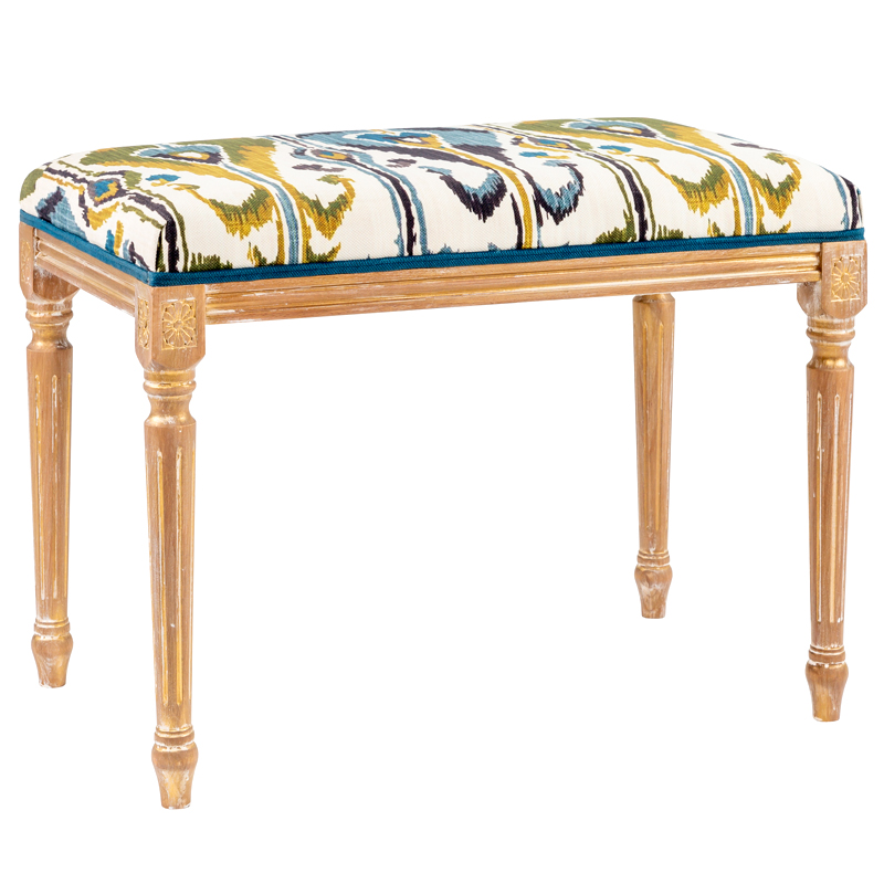Банкетка Ikat Pattern из натурального бука Золотой Мульти Банкетка Ikat Pattern из натурального бука Золотой Мульти в Челябинске | Loft Concept