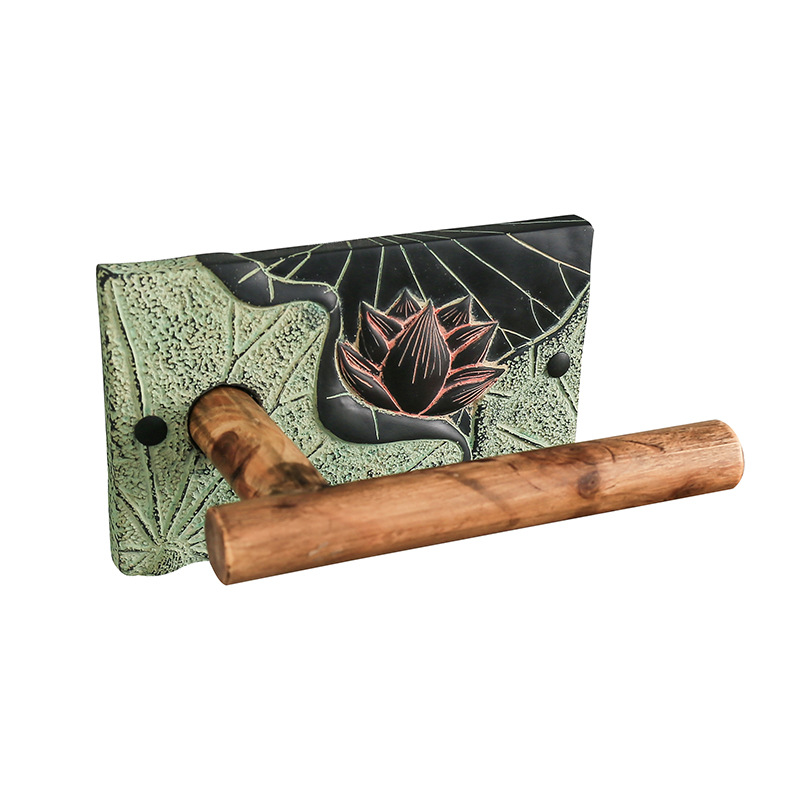 Держатель для бумаги Lotus Wood Графит Зеленый шалфей Коричневый Держатель для бумаги Lotus Wood Графит Зеленый шалфей Коричневый в Челябинске | Loft Concept