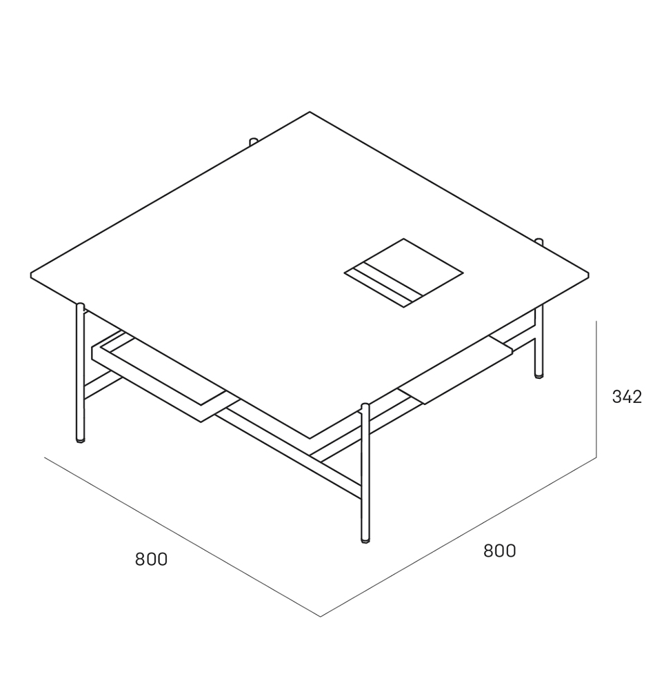Karat журнальный столик цвета тёмный камень с съемным подносом в Челябинске