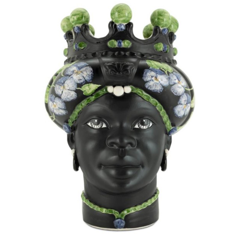 Ваза VASE MORO LADY CROWN VIOLET Черный Зеленый Фиолетовый в Челябинске | Loft Concept 