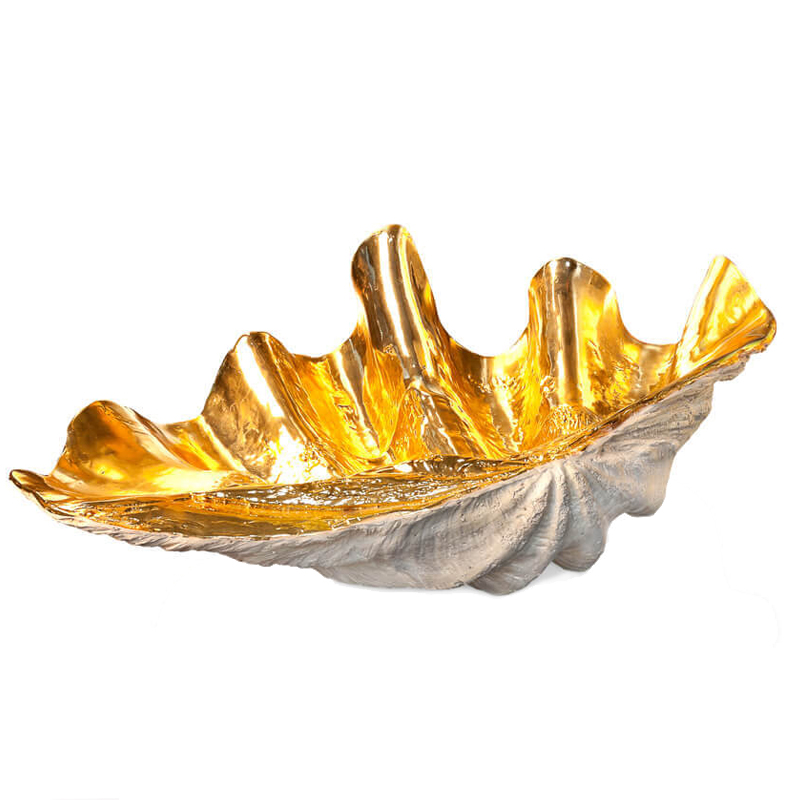 Статуэтка CONCHIGLIA TRIDACNE RESIN Светло-серый Глянцевое золото Статуэтка CONCHIGLIA TRIDACNE RESIN Светло-серый Глянцевое золото в Челябинске | Loft Concept