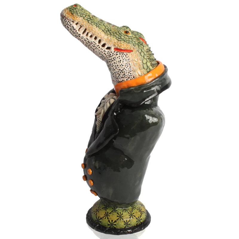 Статуэтка Crocodile Figure Tureen Черный Зеленый Статуэтка Crocodile Figure Tureen Черный Зеленый в Челябинске | Loft Concept