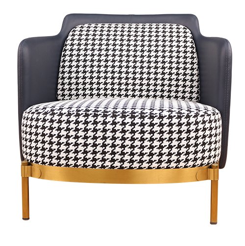 Кресло Pied de poule Gray Armchair Черно-белый Латунь в Челябинске | Loft Concept 