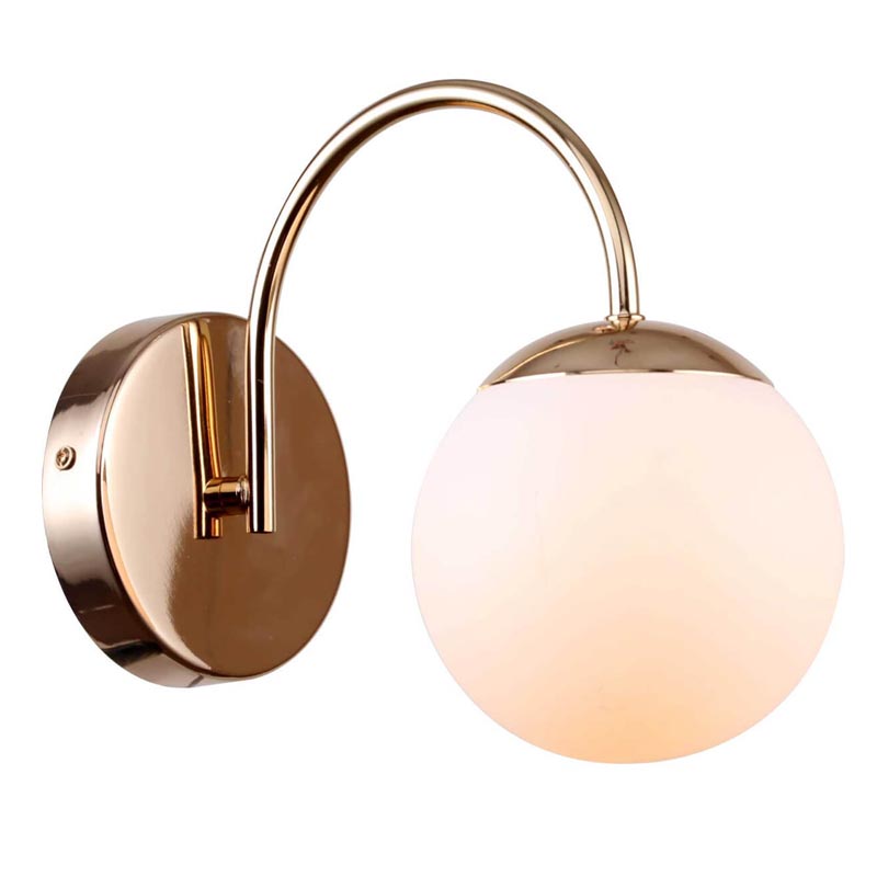 Бра Gooseneck Pelle Sconce Белое матовое стекло Глянцевое золото Бра Gooseneck Pelle Sconce Белое матовое стекло Глянцевое золото в Челябинске | Loft Concept