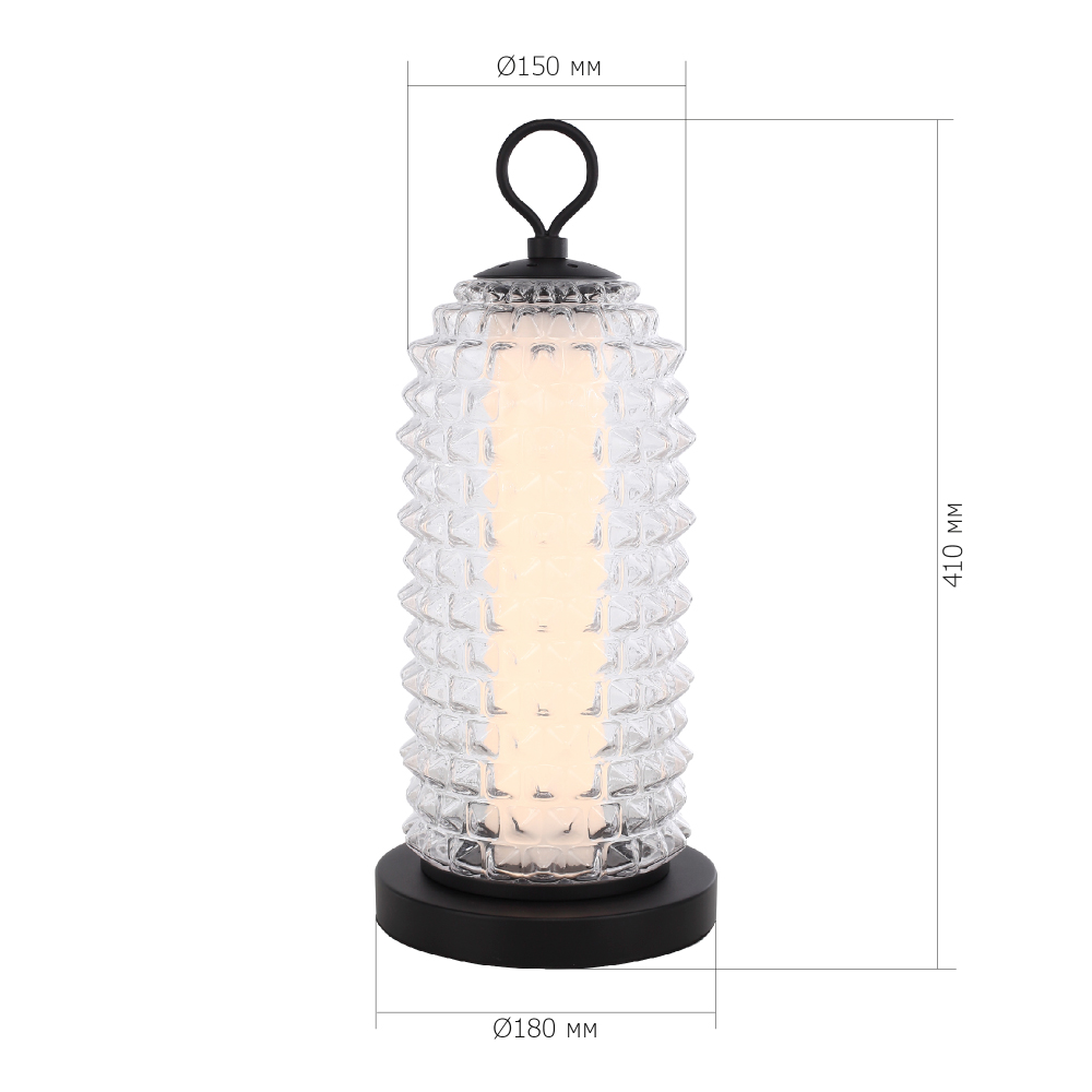 Настольная лампа с прозрачным факутрным стеклянным плафоном Sonora в Челябинске