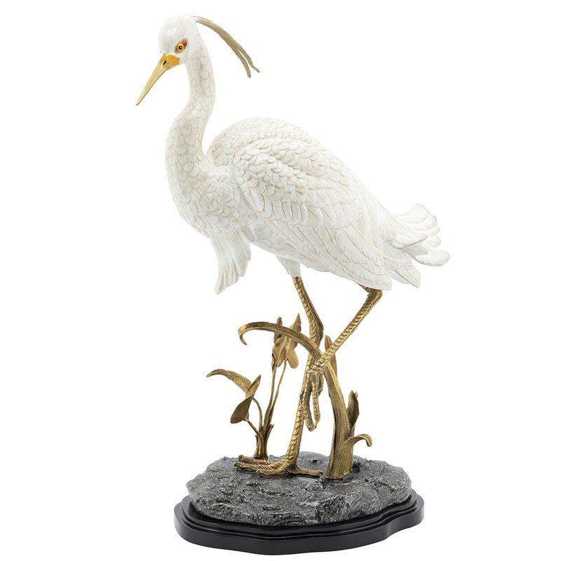 Статуэтка HERON ATLANTA Белый Черный Бронза Статуэтка HERON ATLANTA Белый Черный Бронза в Челябинске | Loft Concept