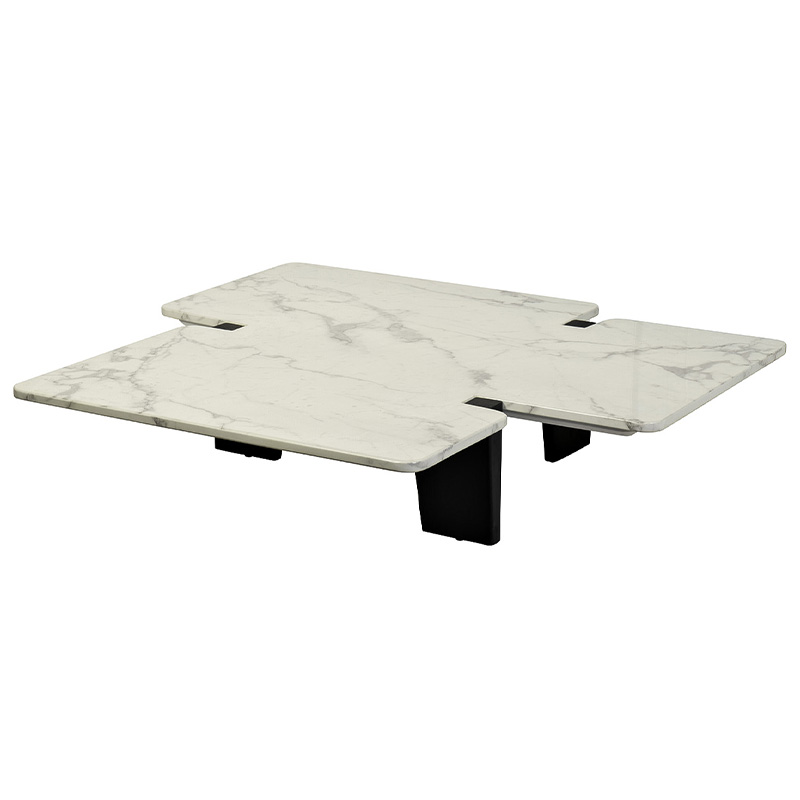 Кофейный стол Lewys Marble Coffee Table Белый Мрамор Bianco Коричневый Кофейный стол Lewys Marble Coffee Table Белый Мрамор Bianco Коричневый в Челябинске | Loft Concept