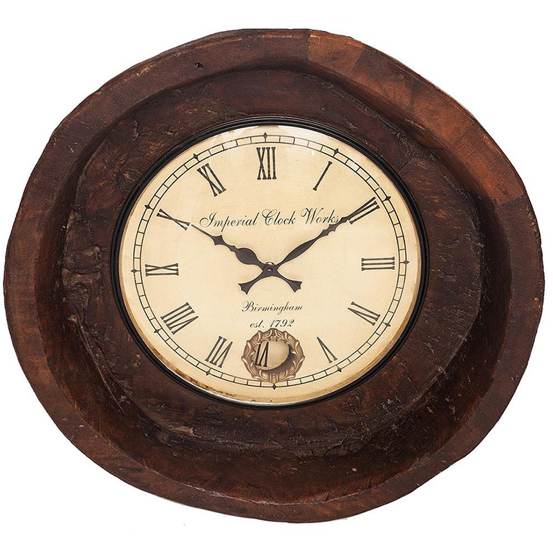Часы Antique Indian Mango Tree Clock Коричневый Часы Antique Indian Mango Tree Clock Коричневый в Челябинске | Loft Concept