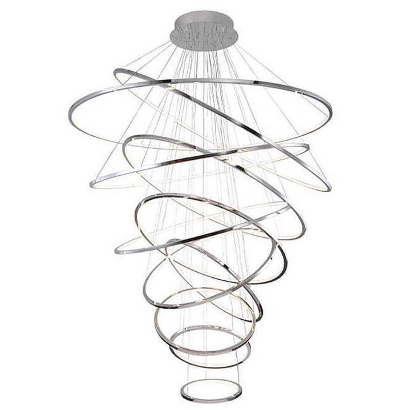 Люстра Композиция из 11 колец Ring Horizontal Chandelier Chrome Хром Люстра Композиция из 11 колец Ring Horizontal Chandelier Chrome Хром в Челябинске | Loft Concept