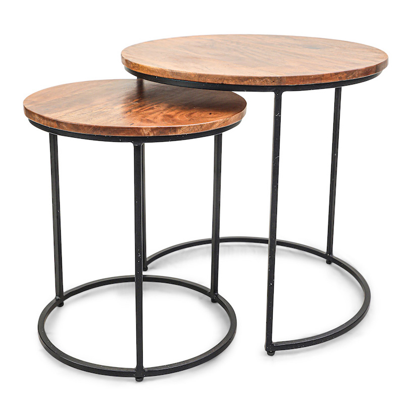Комплект приставных столов Stafford Table darker Черный Коричневый Комплект приставных столов Stafford Table darker Черный Коричневый в Челябинске | Loft Concept