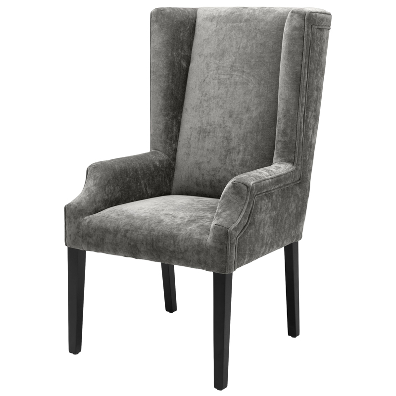 Стул Eichholtz Dining Chair Tempio grey Серый Черный в Челябинске | Loft Concept 