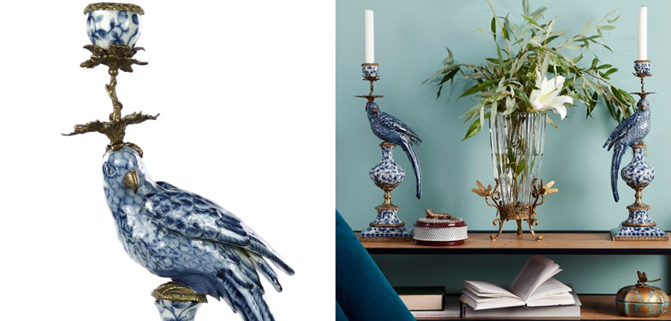 Подсвечник Blue and White Parrot Подсвечник Blue and White Parrot - Loft-Concept в Челябинске