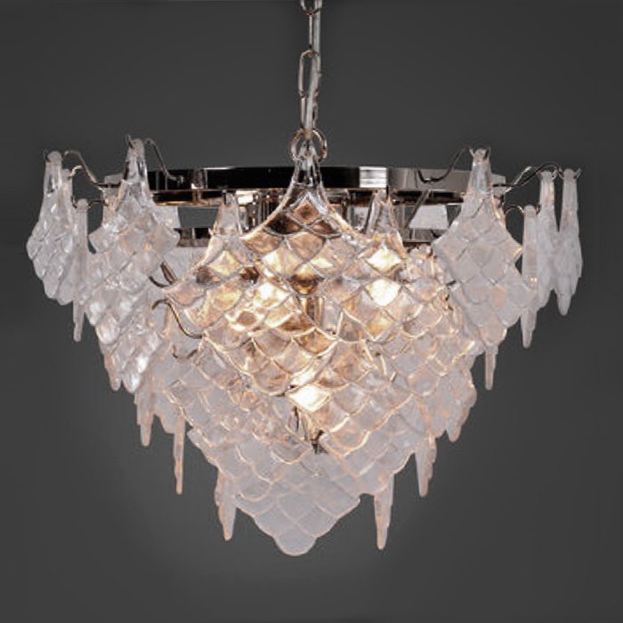 Люстра Glass Scales Хром Прозрачное Стекло Люстра Glass Scales Хром Прозрачное Стекло в Челябинске | Loft Concept
