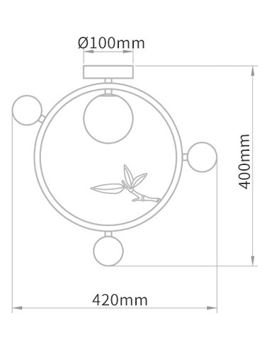 Потолочный светильник Metal Wood Ring Leaf Потолочный светильник Metal Wood Ring Leaf в Челябинске