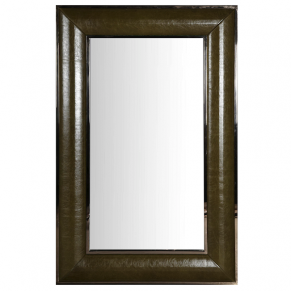 Зеркало настенное Leather Lux Mirror Square Oliva Оливковый Зеркало настенное Leather Lux Mirror Square Oliva Оливковый в Челябинске | Loft Concept