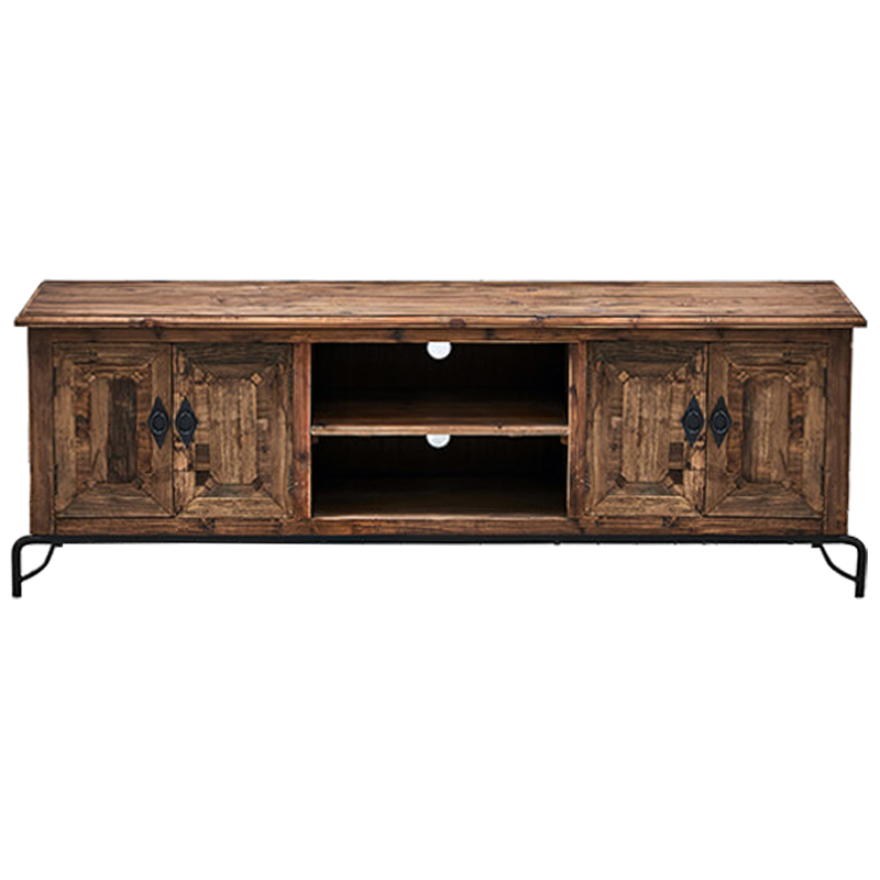 Комод длинный в стиле лофт Ennio Wood Commode Коричневый Черный Комод длинный в стиле лофт Ennio Wood Commode Коричневый Черный в Челябинске | Loft Concept