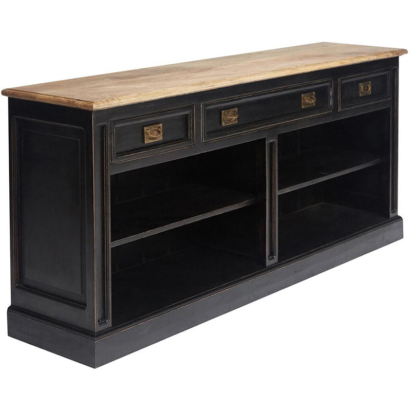 Комод с 3-мя ящиками Provence Sylvie stand Черный Древесина Комод с 3-мя ящиками Provence Sylvie stand Черный Древесина в Челябинске | Loft Concept