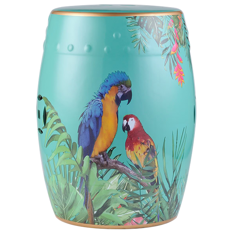 Керамический табурет Parrots Tropical Animal Ceramic Stool Turquoise Бирюзовый Мульти Керамический табурет Parrots Tropical Animal Ceramic Stool Turquoise Бирюзовый Мульти в Челябинске | Loft Concept