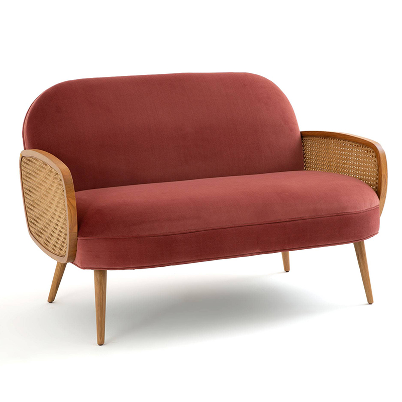 Диван Morten Wicker Crimson Sofa Малиновый Малиновый (Crimson) в Челябинске | Loft Concept 
